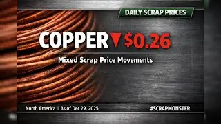 Copper Drops $0.26/lb as Scrap Prices Turn Mixed | Daily Scrap Metal Prices &ndash; Dec 29, 2025
