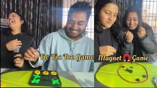 Playing Tic t&aacute;c toe Game and magnet game with family 😍 