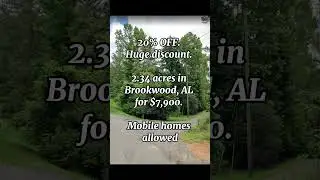 Cheapeat price deal. 2.34 acres in Alabama for $7,900. #realestate #property #shorts #alabama #land