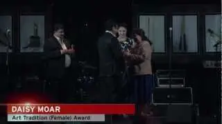 Daisy Moar accepting the Art Tradition (Female) award - CNACA Achievements Awards