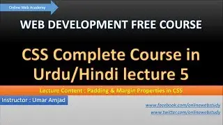 Padding & Margin Properties in CSS Tutorial (Urdu | Hindi) by Online Web Academy
