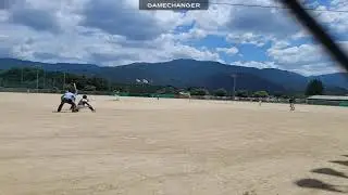 Eric Proctor,  AWTB ,  fields a ball behind 2b vs Sue/Asakura Japan Allstars