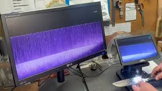 Microscopic View Of Knife Sharpening Progress.
