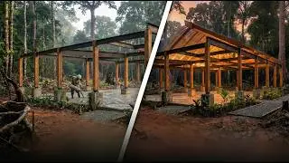 Luxury Tropical Rainforest Pavilion Complete Construction & Interior Design (Full Timelapse)