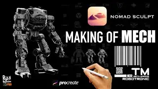 MAKING OF MECH 3D (NOMADSCULPT/ PROCREATE) Time-lapse with comments