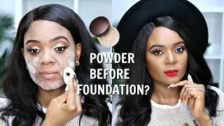 DOES IT REALLY WORK??? APPLYING POWDER BEFORE FOUNDATION TECHNIQUE + MAKEUP TUTORIAL | OMABELLETV