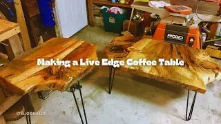 DIY   Woodworking   Live Edge Coffee Table   Colored Epoxy