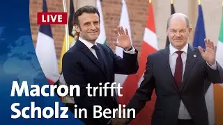 Nach seiner Wiederwahl: Frankreichs Pr&auml;sident Macron trifft Kanzler Scholz