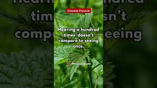 Hearing a hundred times  doesn&rsquo;t...  #ChineseProverb #shorts #subscribe