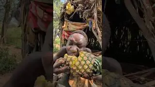 Chaaba's First Time Trying Juicy Pineapple 🍍 | Tribal Taste Test! #africa #villagelife  #naturalfood