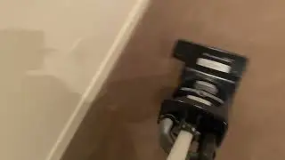 Oxy-Dry pre vacuuming large basement area with the Sebo X8 upright vacuum