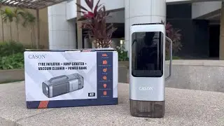 Cason 6 in 1 Tyre Inflator for Car,Bike With Car Battery Jump Starter,Vaccum Cleaner & Power Bank