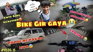 DUKE 390 CRASH..!!😢😭 || POLICE NE PAKAR LIYA 😰 || DUKE 390 SERVICE || BIKE GIR GAYA..!! 😵&zwj;💫😢 VLOG15👈
