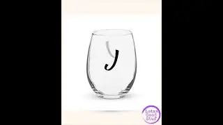 Personalized Letter J Stemless wine glass