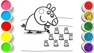 Peppa pig Drawing, painting and Coloring for kids and toddlers let's draw together 