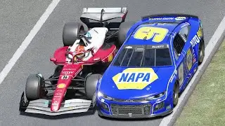 Charles Leclerc vs Chase Elliot - Ferrari F1 vs Chevrolet Camaro ZL1 NASCAR at Monza - 2025 Season