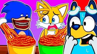 BLUEY R&Eacute;AGIT au MUKBANG de SONIC TAPES Animation !