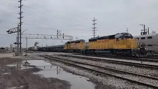 Metra 81 West Meets UP 1624 East At Franklin Park Illinois