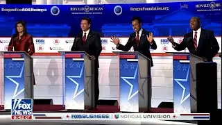 Republican candidates take shots at Trump during unruly debate