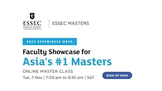 Faculty Showcase for Asia's #1 Masters