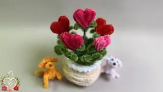 New idea for making heart plant pots with Pipe cleaner ( chenille wire ) #hms2