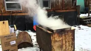 Rocket stove maple syrup evaporator