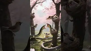 Snake vs Sparrow #ai #viralshorts #birds #snakeattack #wildlife #shortsfeed #trending