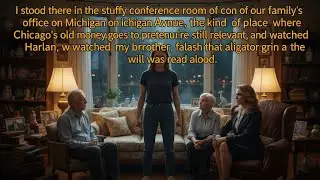 I STOOD THERE IN THE STUFFY CONFERENCE ROOM OF OUR FAMILY LAWYER'S OFFICE ON MICHIGAN AVENUE....