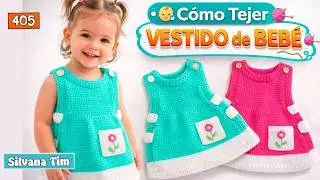 Cómo Tejer VESTIDO de BEBÉ a DOS AGUJAS 🧵 FÁCIL y con BOLSILLOS | PARTE 1