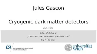Jules Gascon - Cryogenic dark matter detectors