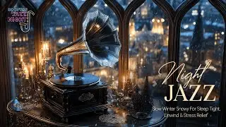 Snowy Castle Gramophone Jazz 🕯️ | Cozy Vintage Piano & Candlelight for Focus, Study & Winter Calm