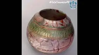Foil Saggar Fired Raku Vessel by Tata