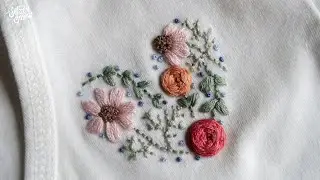 [프랑스 자수 ENG CC] 하트 꽃 자수 (feat. 자수초보) Heart Flower Hand Embroidery