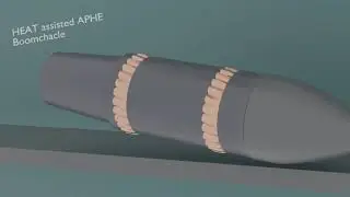 Angled armor penetrator animation
