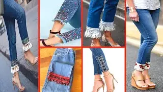 Amazing jeans Trouser Design Stylish Jeans Restyled Design With Multi Slits Indian Trouser Design