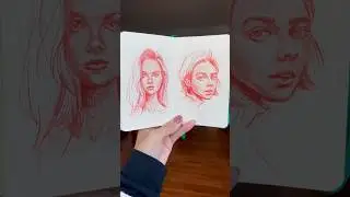 Portrait drawing with a red pencil | daily #sketchbook #portraitdrawing #art #sketching #dailyart