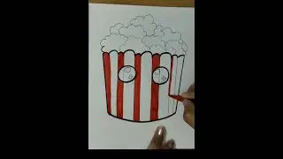 Cute popcorn Art#easy #drawing #shorts