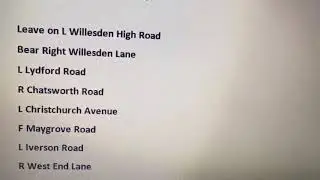 Knowledge of London (Taxi) Blue Book Runs List5 Run10 Brent Magistrates Court to Finchley Rd Station