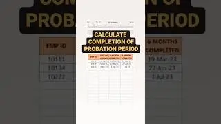 Probation period in EXCEL  #excel #exceltutorial #humanresources #trending #shorts #viral