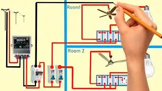 2 bedroom house wiring diagram || Housewiring switch board connection