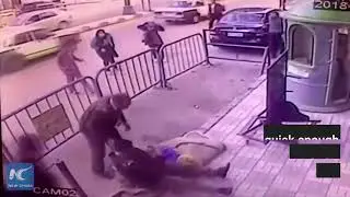 Scary catch: policeman saves falling child