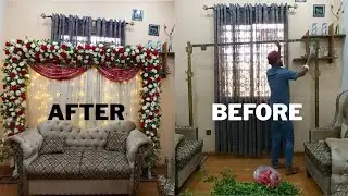 DIY - How to Make Square Wedding Backdrop Decoration with Lights and Flowers - Floral Arch Tutorial