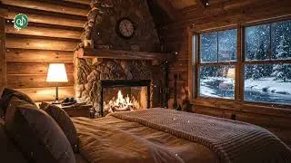 The Fire Is Still Burning While Snow Falls Outside | Olyra Sleep Music