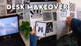 aesthetic desk makeover🌷🐇pinterest inspired, cleaning & organizing