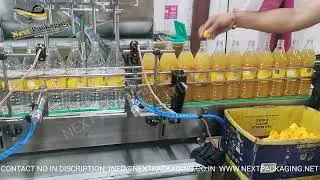 Automatic 4 head servo based oil filling  system | lubricant filling machine | Bottle filler machine