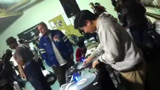 Mista-B getting funky on the decks