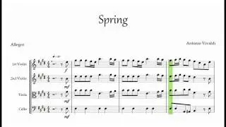 Vivaldi Spring - Allegro - for String Quartet