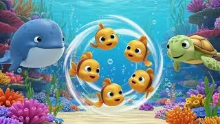 Five Little Fishies Splash Song 🐠💦 | Fun Nursery Rhymes & Kids Songs for Toddlers 👶🎶