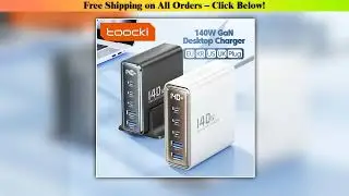 Toocki 140W GaN USB Charger 5in1 Desktop Fast Charge USB Type C Charger LED Display Charger For