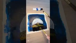Easy Kaaba 🕋 Painting In Moon light 🌙 #kaaba  #makkah #kaabadrawing #art #shorts